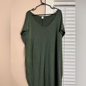 Flowy green Old Navy sweater dress XL, lots of stretch, boxy fit, very comfy